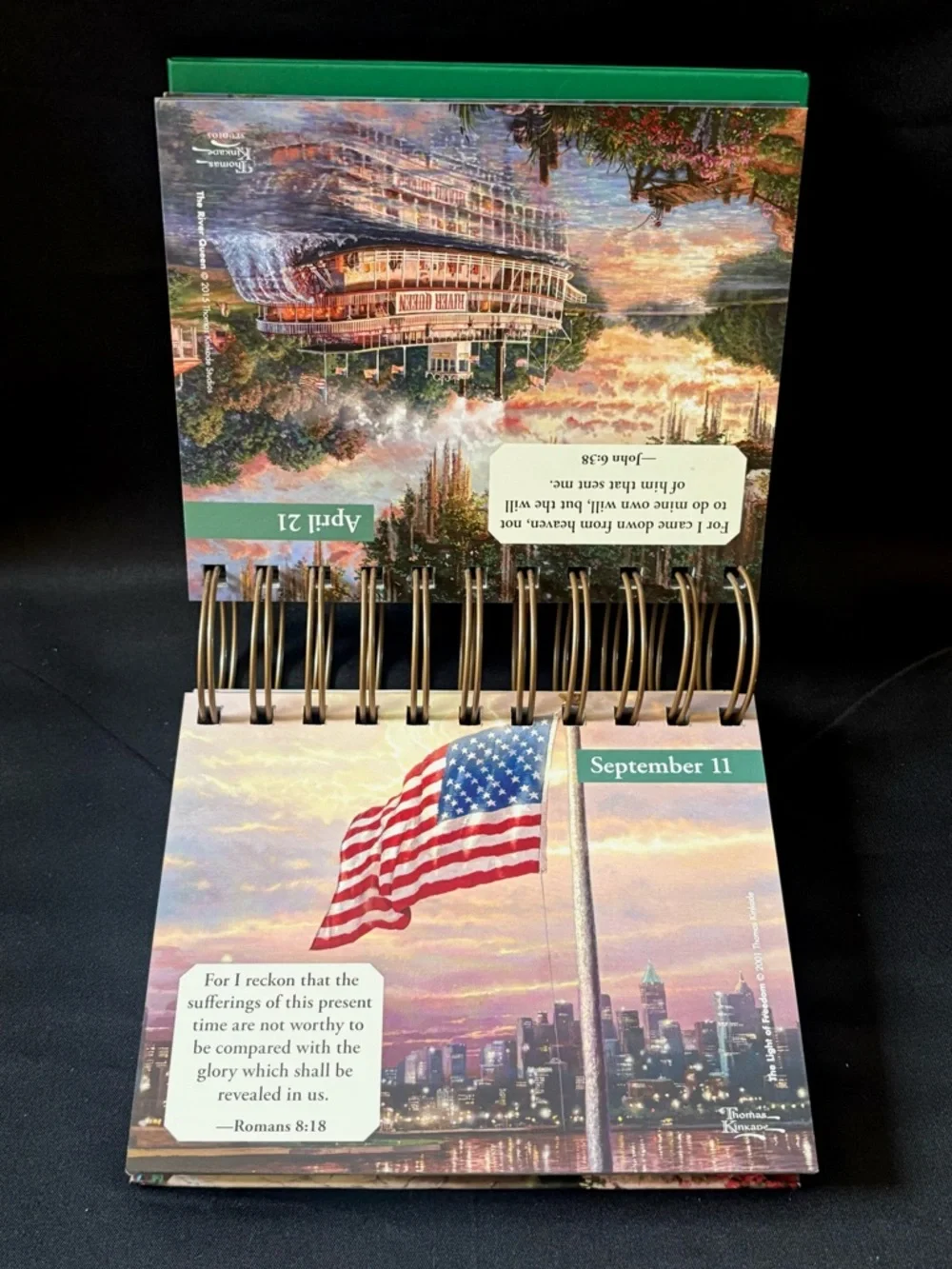 Thomas Kinkade Perpetual Daily Calendar Bible Quotes Scripture Verses Easel Gift